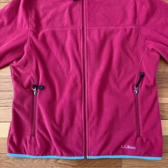 L.L. Bean Maroon Red Katahdin Fleece Zip-Up Jacket Coat Medium Spring Outdoor - Picture 2 of 13
